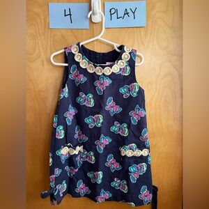 Lilly Pulitzer Black Dress with Colorful Butterfly Print